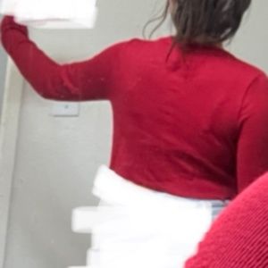 Target long-sleeve cut crop top